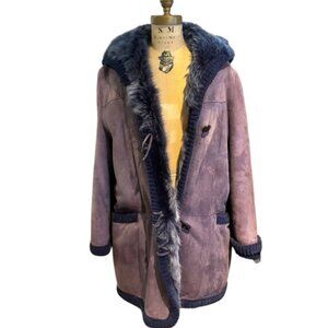Veduta Purple Shearling Jacket, Medium